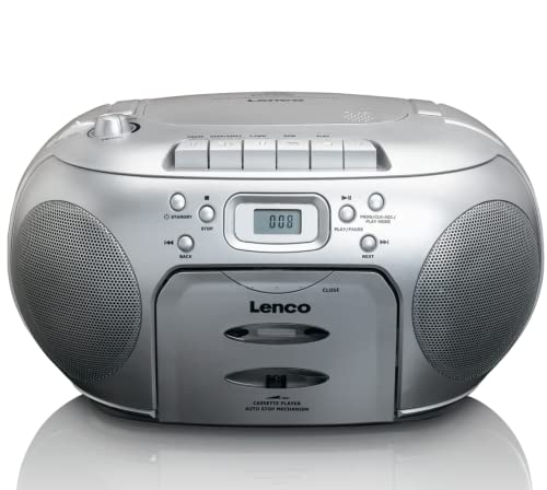 Lenco SCD-420 Silver Tragbares UKW-Radio mit Toplader CD-Spieler und Kassettendeck, LCD Display, Wiederholungsfunktion, Auto-Stopp, Kopfhöreranschluss, Default Lenco SCD-420 Silver Tragbares UKW-Radio mit Toplader CD-Spieler und Kassettendeck, LCD Display, Wiederholungsfunktion, Auto-Stopp, Kopfhöreranschluss, Default von Lenco
