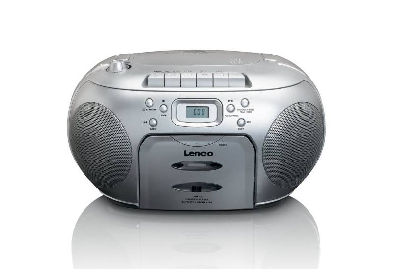 Lenco SCD-420SI CD-Radiorecorder (FM, 4 W, CD -Kassettenplayer LCD-Display & Kopfhöreranschluss) von Lenco