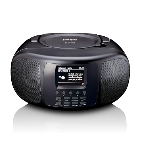 Lenco SCD-6000BK Tragbares Internetradio mit DAB+/FM, Bluetooth, CD-Player und 2,4-Zoll TFT-LCD-Farbdisplay, Dualband-WLAN, Stereo-Sound - schwarz Lenco SCD-6000BK Tragbares Internetradio mit DAB+/FM, Bluetooth, CD-Player und 2,4-Zoll TFT-LCD-Farbdisplay, Dualband-WLAN, Stereo-Sound - schwarz von Lenco