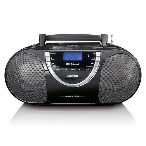 Lenco SCD 6900 Tragbares DAB+ Radio - Bluetooth - FM Radio - Boombox Mit CD/MP3-Player - Kassettendeck - USB-Eingang - AUX-In - 3,5mm Kopfhöreranschluss - Schwarz, Normal von Lenco