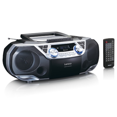 Lenco SCD-720SI Boombox DAB+, FM, CD, Kassette, USB, BT, Fernbedienung von Lenco