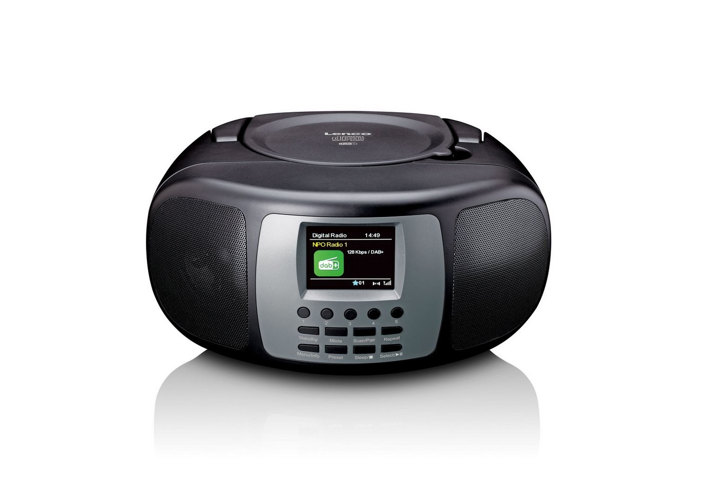 Lenco SCD-860BK Digitalradio (DAB) (DAB,DAB+,FM, 4 W, tragbar mit DAB+, Bluetooth® Streaming, Stereo-Sound mit 2x 2 Watt RMS) von Lenco