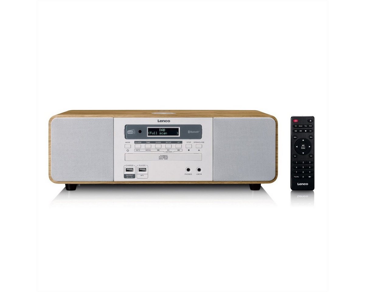 Lenco Stereo DAB+Radio DAR-251WDWH Digitalradio (DAB) (FM, USB, QI, RC) von Lenco