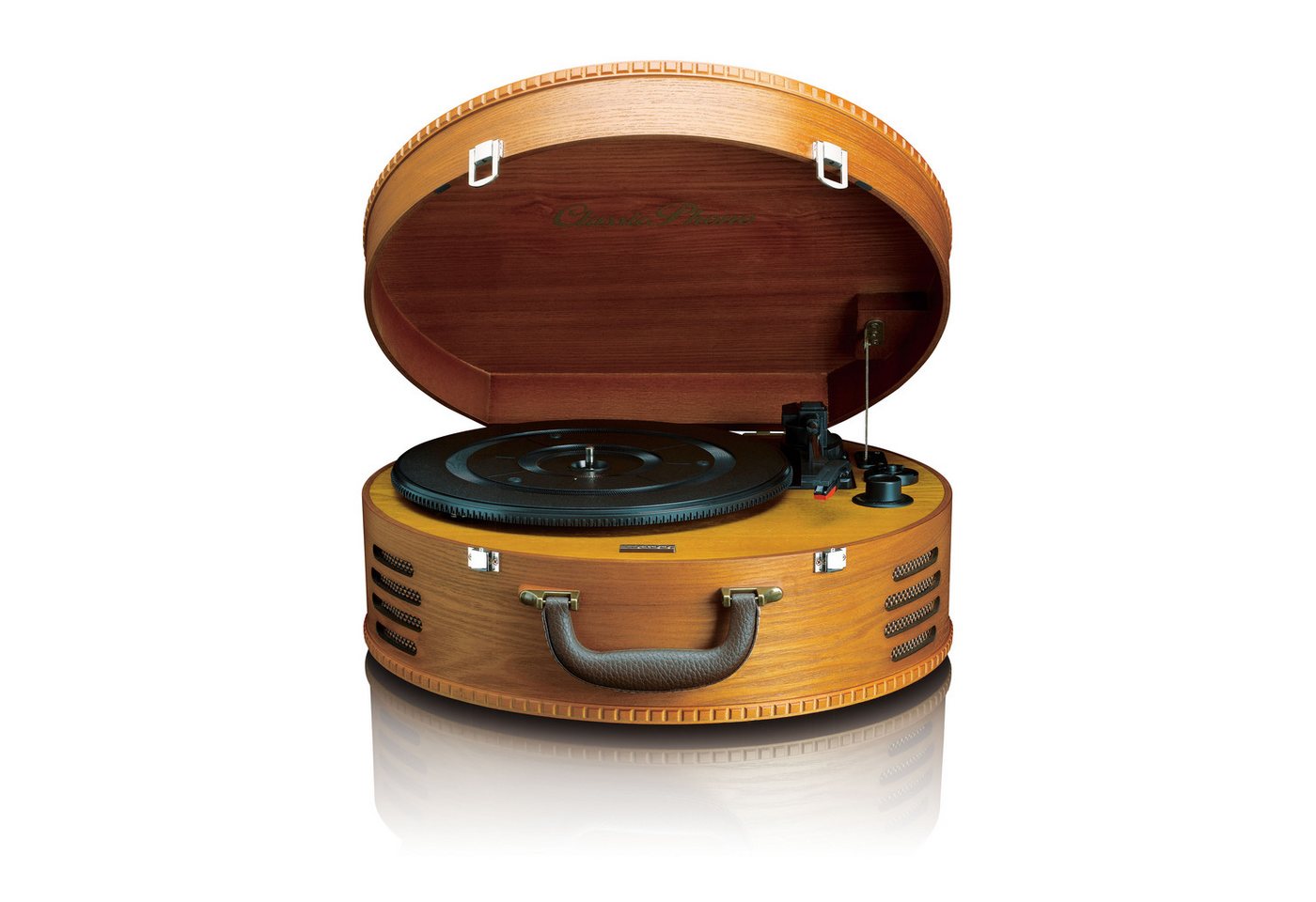 Lenco TT-34 Plattenspieler (Riemenantrieb, Retro Kofferplattenspieler mit 2 int. Lautsprecher, USB & MP3-Transfer) von Lenco