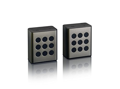 Lenco tragbares Stereo BTP-200 Stereolautsprecher-Set 2 x 2,5 Watt RMS inkl. USB-Kabel und AUXKabel, schwarz von Lenco