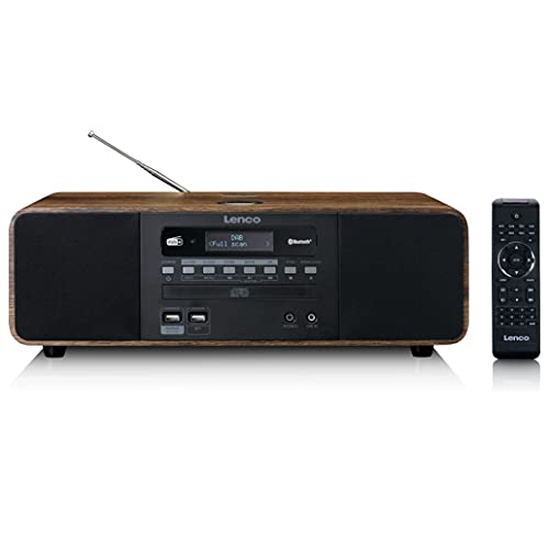 Radio Lenco Dar-051 Dab+ – Kompakt-System – CD / MP3-Player – Bluetooth 5.0 – PLL FM – 2 Stunden Alarm – 2 x 10 Watt Rms – Equalizer – Fernbedienung – RCA Aux In – Holz von Lenco