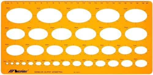 Ellipsen Schablone Isometrie - Isometrische Ellipse Zeichenschablone - Ellipsenschablone für Technisches Zeichnen - Technische Zeichenschablone für Student Architekt Grafikdesigner - Lineal von Leniar