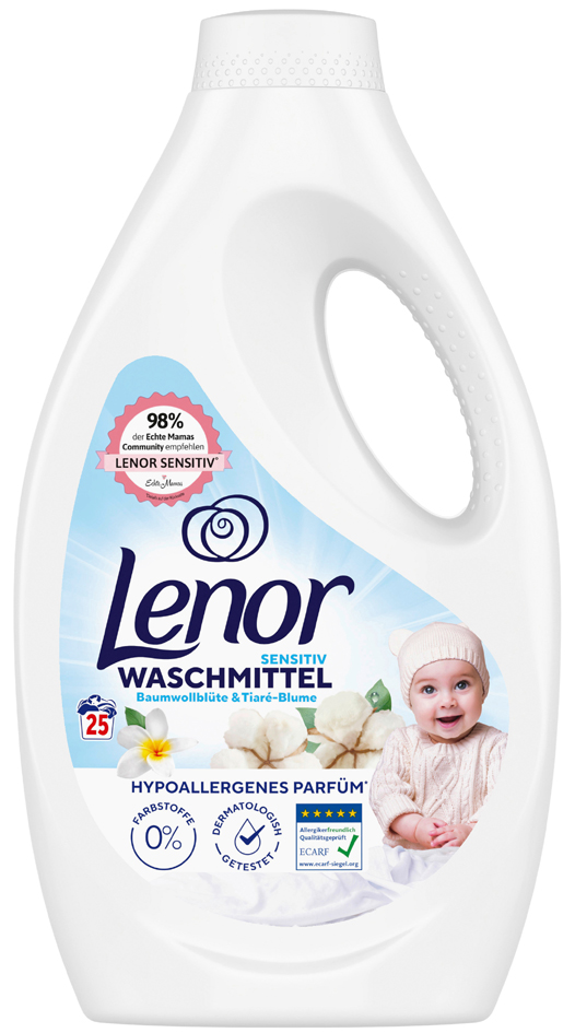 Lenor Flüssigwaschmittel Sensitiv, 1,25 Liter - 25 WL von Lenor