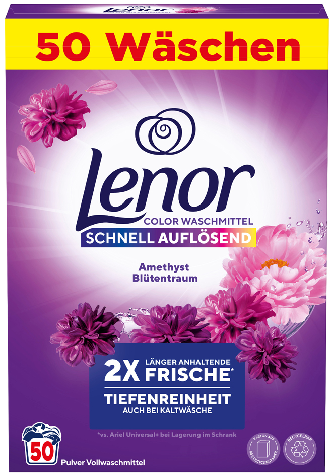 Lenor Waschpulver Amethyst Blütentraum, 3,0 kg - 50 WL von Lenor