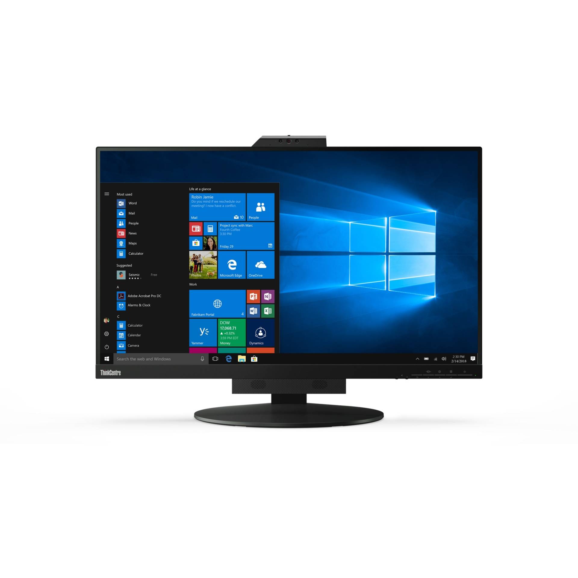 69cm/27"" (2560x1440) Lenovo ThinkCentre Tiny-in-One 27 16:9 QHD 60Hz 4ms HDMI DP USB Pivot Speaker Black von Lenovo