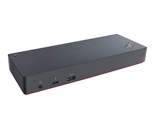 Lenovo 40AC0135EU Thunderbolt 3 Dockingstation, schwarz (Kabel, Thunderbolt 3, 10,100,1000 Mbit/s, DC, schwarz) (Generalüberholt) von Lenovo