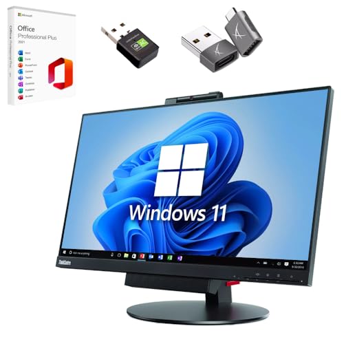 Lenovo All In One ThinkCentre TIO24 Gen3 24″ Full HD | Intel Core i5-8500T | Display Port USB 3 | 16 GB | 512 GB | 24 Zoll FullHD Webcam Windows 11 Pro (Generalüberholt) von Lenovo