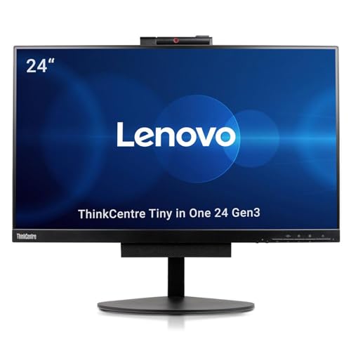 Lenovo All-in-One-PC ThinkCentre Tiny In One 24 Gen3, Bildschirm 24 Zoll Full HD, Prozessor Core Intel i5 – 8400T, RAM 8 GB SSD, Festplatte 256 GB, Win 11 Pro (generalüberholt) von Lenovo