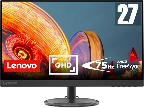 Lenovo C27q-35 | 27" WQHD Monitor | 2560x1440 | 75Hz | 250 nits | 4ms Reaktionszeit | HDMI | DisplayPort | AMD FreeSync | schwarz von Lenovo
