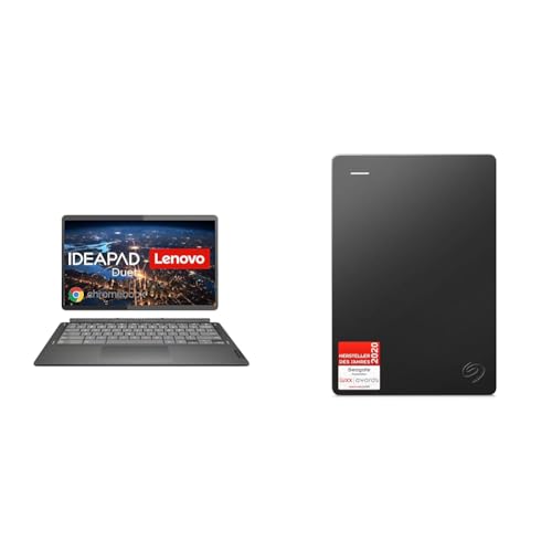 Lenovo Chromebook IdeaPad Duet 5 2-in-1 Tablet | 13 & Seagate Expansion 5TB tragbare Externe Festplatte, 2.5 Zoll, USB 3.0, inkl. 2 Jahre Datenrettungsdienst, Modellnr.: STGX5000400 von Lenovo