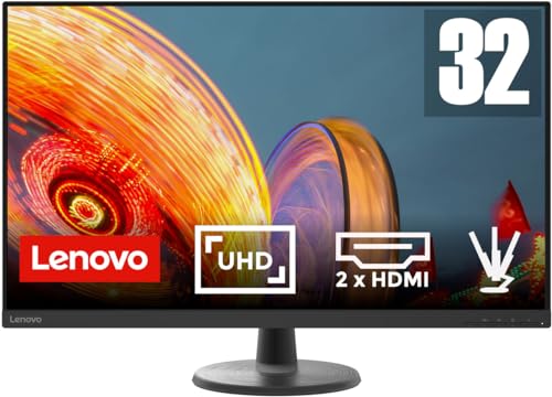 Lenovo D32u-40 | 31,5" 4K Monitor | 3840x2160 | 60Hz | 250 nits | 4ms Reaktionszeit | HDMI | DisplayPort | schwarz von Lenovo