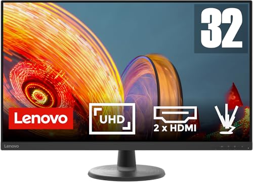 Lenovo D32u-45 | 31,5" 4K Monitor | 3840x2160 | 60Hz | 250 nits | 4ms Reaktionszeit | HDMI | DisplayPort | höhenverstellbar | schwarz von Lenovo