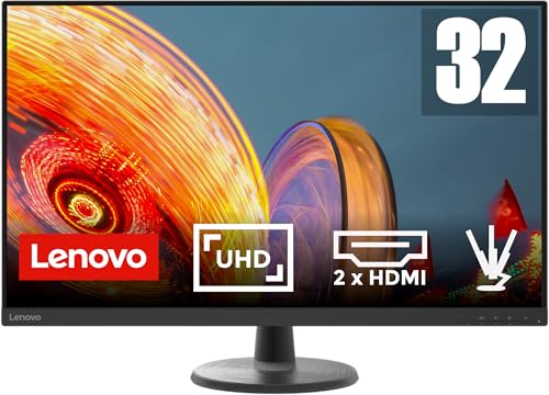 Lenovo D32u-45 | 31,5" 4K Monitor | 3840x2160 | 60Hz | 250 nits | 4ms Reaktionszeit | VA-Panel | HDMI | DisplayPort | entspiegelt | 6,3kg | schwarz von Lenovo