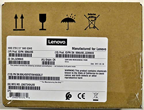 Lenovo DCG 2TB 7.2K 12Gbps NL SAS 6.35cm 2.5Zoll G3HS HDD Programmen (B) von Lenovo