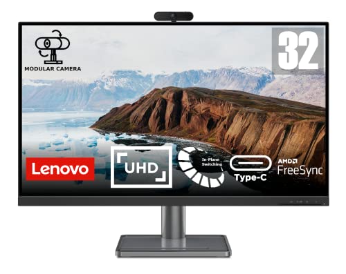 Lenovo Display mit Webcam L32p-30, 32 Zoll, 4K UHD, IPS, 4 ms, HDMI, DP, USB-C, Free Sync und Speaker Lenovo Display mit Webcam L32p-30, 32 Zoll, 4K UHD, IPS, 4 ms, HDMI, DP, USB-C, Free Sync und Speaker von Lenovo