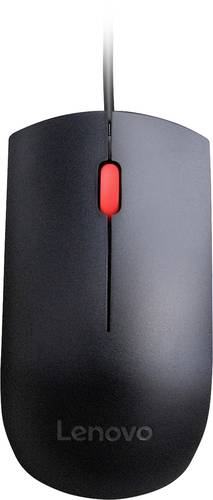 Lenovo Essential Ergonomische Maus USB Optisch Schwarz 3 Tasten 1600 dpi Ergonomisch von Lenovo