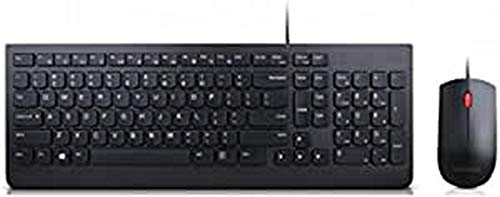 Lenovo Essential Wired Combo Kabelgebunden, USB Tastatur, Maus-Set Multimediatasten, Spritzwasserges von Lenovo