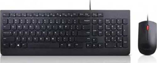 Lenovo Essential Wired Combo USB Tastatur, Maus-Set Multimediatasten, Spritzwassergeschützt Portugi von Lenovo