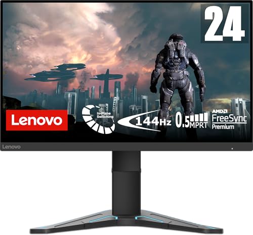 Lenovo G24-20 | 23,8" Full HD Gaming Monitor | 1920x1080 | 144Hz | 350 nits | 1ms Reaktionszeit | HDMI | DisplayPort | AMD Radeon FreeSync | schwarz von Lenovo