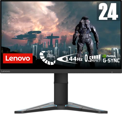 Lenovo G24-27 | 23,8" Full HD Gaming Monitor | 1920x1080 | 144Hz | 350 nits | 1ms Reaktionszeit | HDMI | DisplayPort | AMD Radeon FreeSync | schwarz von Lenovo