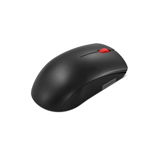 Lenovo GY51L52638 kabellose kompakte Maus, optischer Sensor mit 1 K DPI, 2,4 GHz kabelloser NanoUSB, 10 m Reichweite, 3 Tasten (links, rechts, Scroll) bis zu 3 M Links-/Rechtsklicks, 10 Monate Akku, von Lenovo
