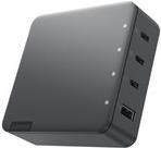 Lenovo Go - Netzteil - 130 Watt - 5 A - 4 Ausgabeanschlussstellen (USB, 3 x USB-C) - Storm Gray - Europa (G0A6130WEU) von Lenovo
