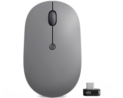 Lenovo Go USB-C Maus Kabellos, Funk Optisch Grau 5 Tasten 2400 DPI von Lenovo