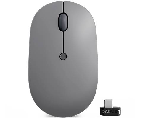 Lenovo Go USB-C Maus Kabellos, Funk Optisch Grau 5 Tasten 2400 dpi von Lenovo