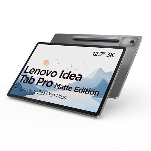 Lenovo Idea Tab Pro Tablet 32,7 cm (12,7 Zoll), 3K, Matte Edition (MediaTek Dimensity 8300, 8 GB RAM, 128 GB UFS 3.1, 144 Hz, Wi-Fi 6E, Bluetooth 5.3, Android 14), Mondgrau, inklusive Tab Pen Plus von Lenovo