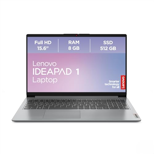 Lenovo IdeaPad 1 Laptop | 15,6" Full HD Display | AMD Ryzen 3 7320U | 8GB RAM | 512GB SSD | AMD Radeon Grafik | Windows 11 Home | grau | QWERTZ | 3 Monate Premium Care von Lenovo
