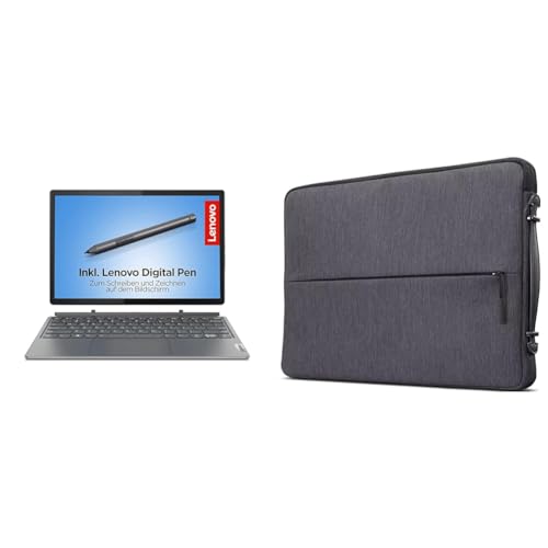 Lenovo IdeaPad Duet 5i 2-in-1 Tablet | 12,4" 2.5K Touch Display & [Tasche] 13 Zoll Laptop Urban Sleeve Case (wasserabweisend), Works with Chromebook (WWCB), grau von Lenovo