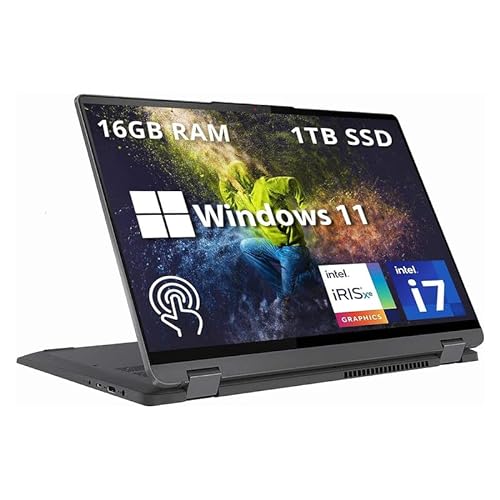Lenovo IdeaPad Flex 5 16 Zoll 2-in-1 2.5K IPS Touchscreen Laptop, Intel Core i7-1255U (10-core), 16GB RAM, 1TB SSD, Tastatur mit Hintergrundbeleuchtung, Fingerabdruckleser, Win 11 Home, Storm Grey, von Lenovo