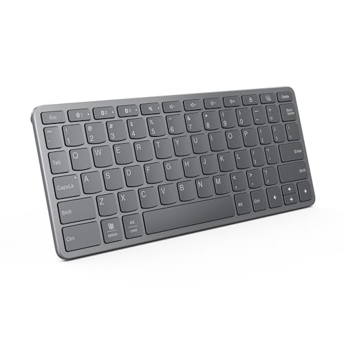 Lenovo Kabellose Tastatur für mehrere Geräte (Android, Windows, iPadOS – Bluetooth, USB-C, 12 Funktionstasten), QWERTY Spanisch, Mondgrau von Lenovo