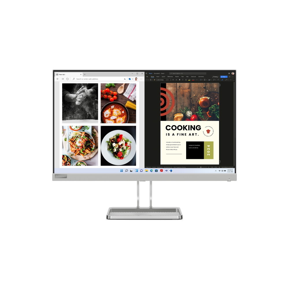 Lenovo L24i-40 Office Monitor - IPS-Panel, 100Hz, Weiß von Lenovo