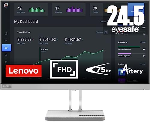 Lenovo L25e-40 | 24,5" Full HD Monitor | 1920x1080 | 75Hz | 250 nits | 4ms Reaktionszeit | HDMI | VGA | grau von Lenovo