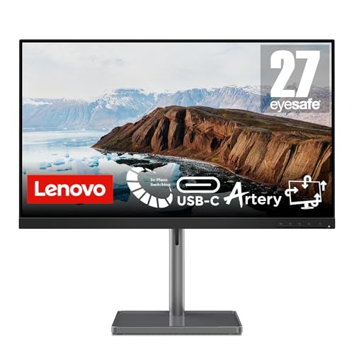 Lenovo L27m-30 | 27" Full HD Monitor | 1920x1080 | 75Hz | 250 nits | 4ms Reaktionszeit | HDMI | VGA | AMD FreeSync | integr. Kamera & Lautsprecher | höhenverstellbar | schwarz von Lenovo