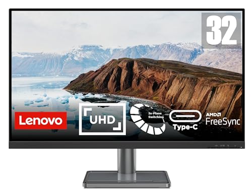 Lenovo L32p-30 | 31,5" UHD Monitor | 3840x2160 | 60Hz | 350 nits | 4ms Reaktionszeit | HDMI | DisplayPort | AMD FreeSync | schwarz von Lenovo