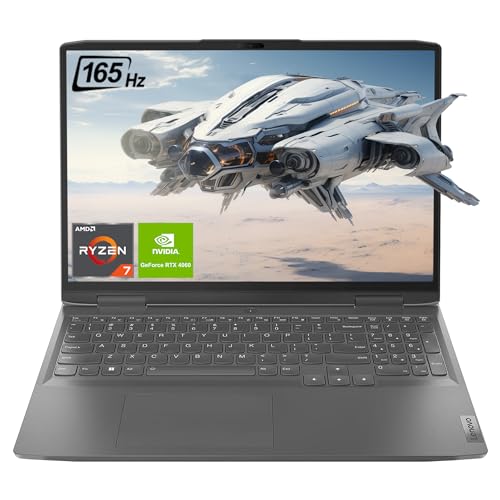 Lenovo LOQ Laptop, 16" WQXGA Display, AMD Ryzen 7 7840HS, 16 GB DDR5 RAM, 1 TB M2 SSD, NVIDIA GeForce RTX 4060, QWERTZ Tastatur, Windows 11 Home, Grey von Lenovo