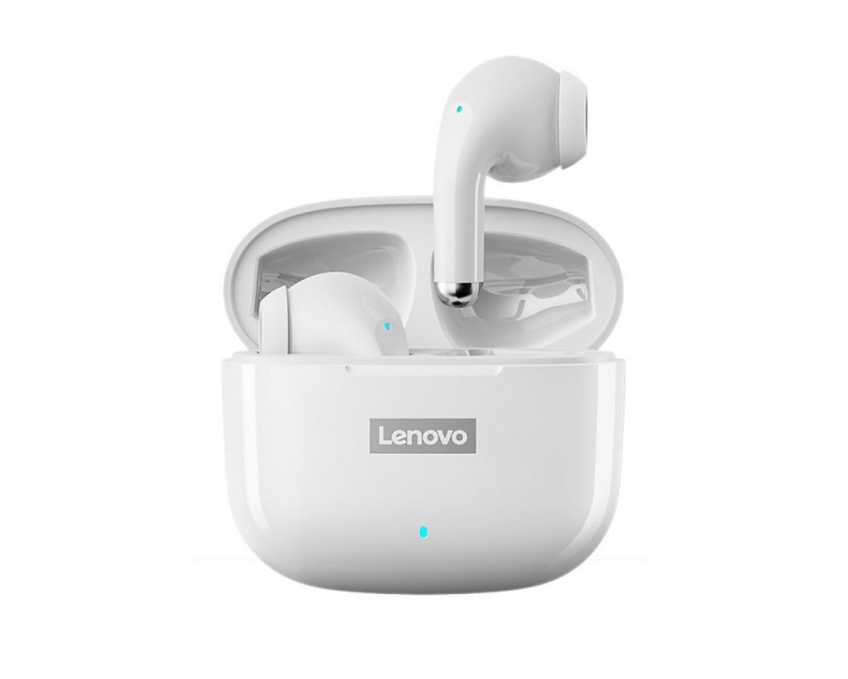 Lenovo LP40 Pro mit Touch-Steuerung Bluetooth-Kopfhörer (True Wireless, Siri, Google Assistant, Bluetooth 5.1, kabellos, Stereo Ohrhörer mit 250 mAh Kopfhörer-Ladehülle - Weiß) von Lenovo