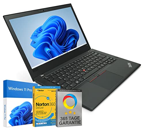 Lenovo Laptop 14 Zoll, Notebook 14 Zoll, ThinkPad T480, Intel Core i5-8350U, 16GB RAM, 512GB SSD, QWERTZ Tastatur beleuchtet, Laptop Windows 11 Pro (Generalüberholt) von Lenovo