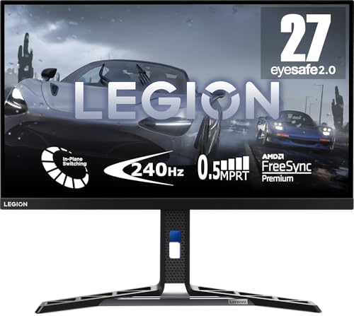 Lenovo Legion Y27f-30 | 27" Full HD Gaming Monitor | 1920x1080 | 240Hz | 400 nits | 0,5ms Reaktionszeit | HDMI | DisplayPort | AMD FreeSync Premium | integr. Lautsprecher | schwarz von Lenovo