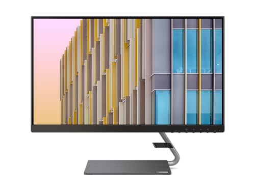 Lenovo Q24h-10 60,45 cm (23,8 Zoll, 2560x1440, WQHD, 75Hz, WideView, entspiegelt) Monitor (HDMI, DisplayPort, 4ms Reaktionszeit, AMD Radeon FreeSync) grau von Lenovo