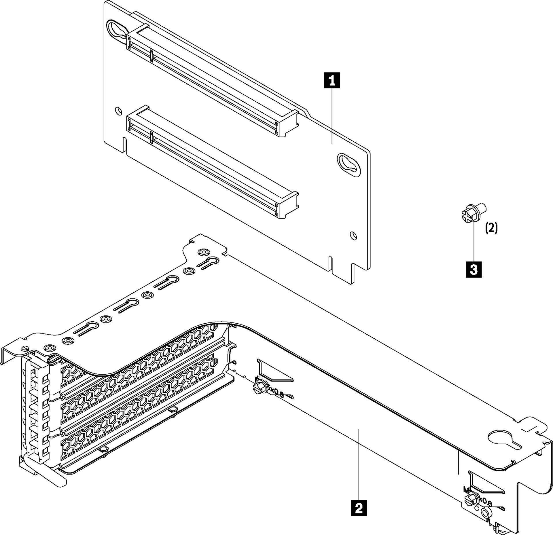 Lenovo Riser 1 Kit - Riser Card - für ThinkSystem SR550, SR590, SR650 von Lenovo