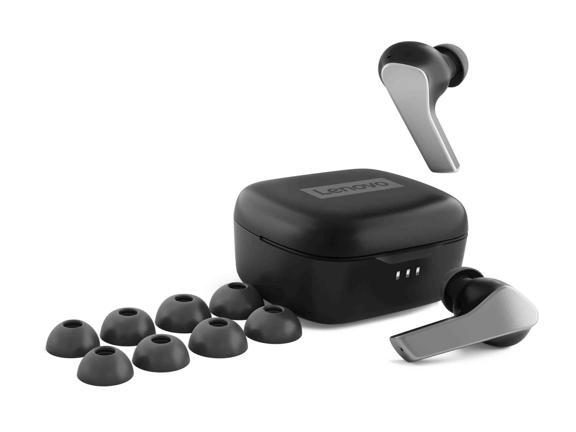Lenovo Smart Wireless Earbuds, True Wireless-Ohrhörer mit adaptiver Geräuschunterdrückung, schwarz von Lenovo