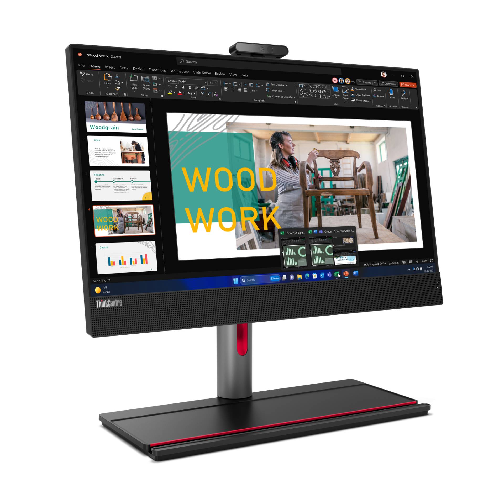 Lenovo ThinkCentre M90a AiO 12SH000EGE - 60,5cm (23,8") FHD-Touch-Display - i5-14500, 16GB DDR5 RAM, 512GB SSD, UHD Grafik, W11Pro von Lenovo